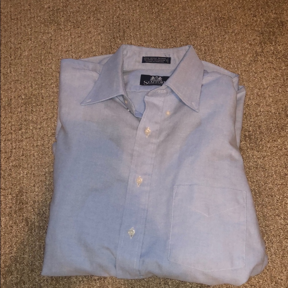 Stafford Blue Dress Shirt - Picture 4 of 6
